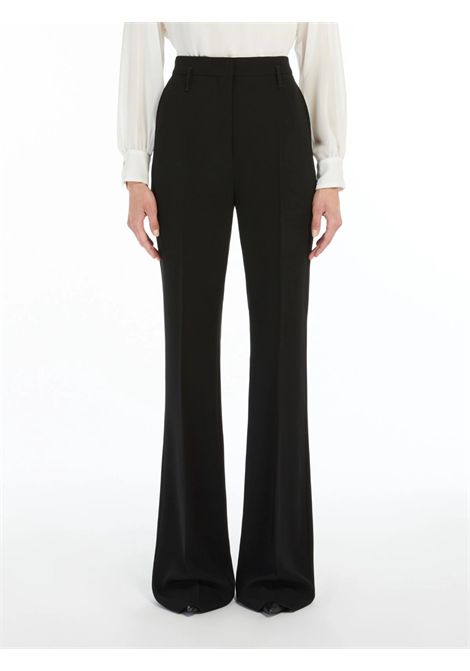 Max Mara Studio Pantalone a Zampa Alabama in Cady Nero Donna Max Mara Studio | Pantaloni | 2626136065600001